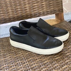 Black Slip-On Leather Shoes